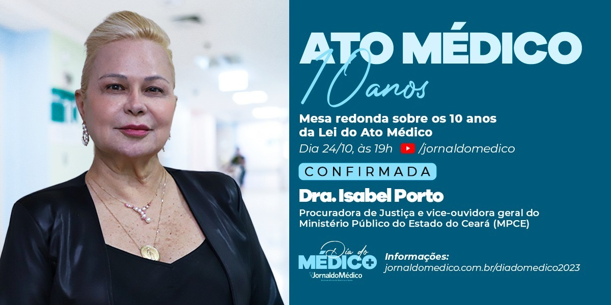 Procuradora de Justiça Dra. Isabel Porto no evento do Jornal do Médico sobre os 10 anos da Lei do Ato Médico