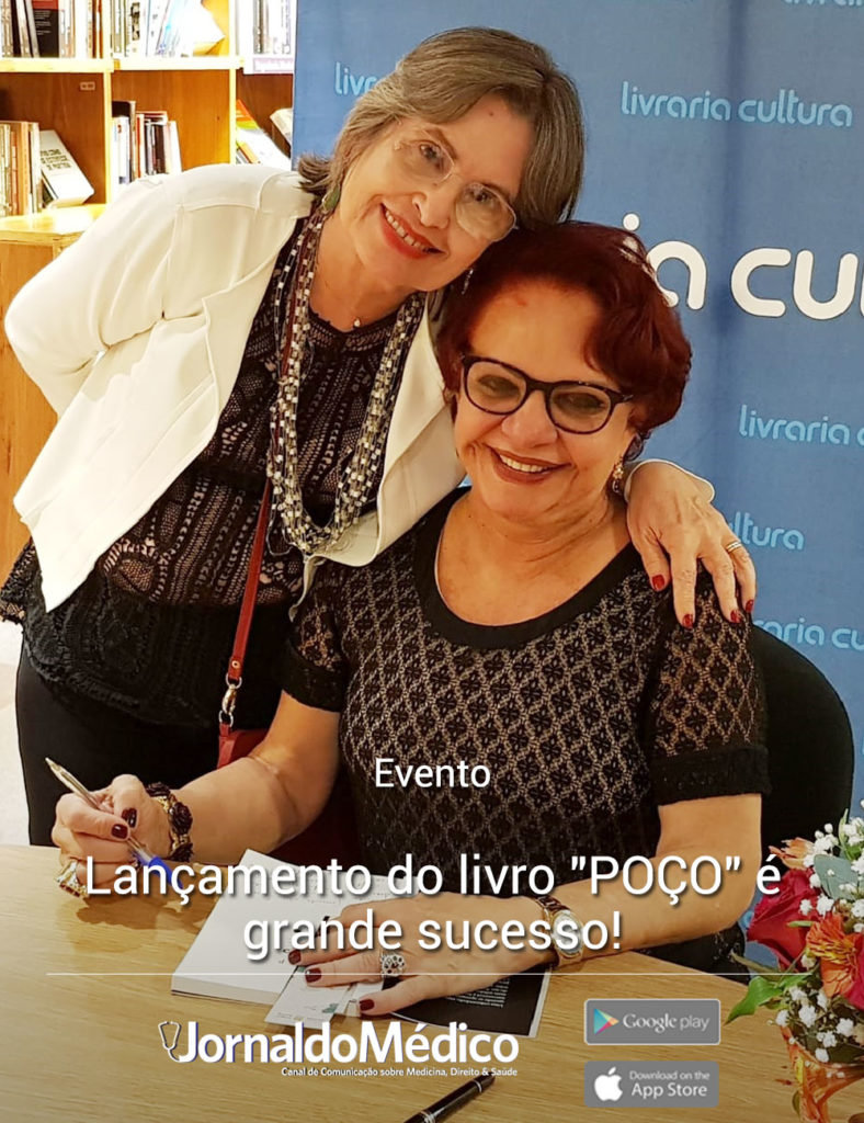 Dra. Ana Margarida Rosemberg (Conselheira Jornal do Médico) e Dra. Márcia Alcântara (autora da obra literária)